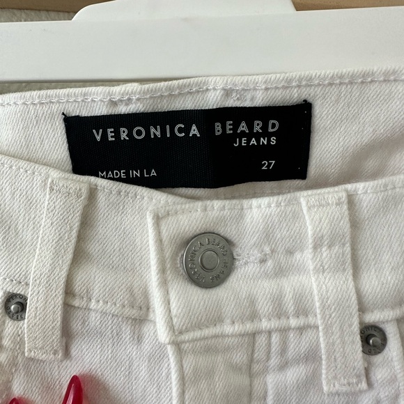 NWT! Veronica Beard- Carly Kick Flare high rise + raw hem in white. Sz 27 - Picture 7 of 14
